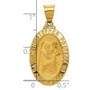 Black Bow Jewelry 14k Yellow Gold Hollow Oval St. Christopher Medal Pendant, 15 x 31mm - 4 of 4