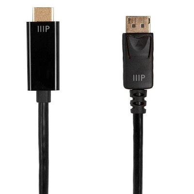 Monoprice DisplayPort to HDTV Cable - 3 Meter - Black | 4K@60Hz - Select Series
