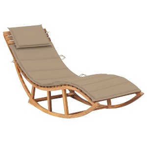 vidaXL Rocking Sun Lounger with Cushion Solid Teak Wood - 1 of 4