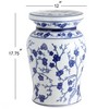 Cherry Blossom 17.75" Ceramic Garden Stool - JONATHAN Y - 3 of 4