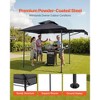 Yukimo 8'×5' BBQ Grill Gazebo Canopy - Double-Tiered Smoke-Venting Top, Q235 Steel Frame, Side Shelves + Awning, UV/Rain-Resistant for Patio/Backyard - 4 of 4