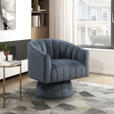 NicBex Velvet Swivel Barrel Chair Accent Chair, Modern Luxury Living Room Chair Comfy Chair for Office, Bedroom