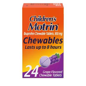Children's Motrin Pain Reliever and Fever Reducer Ibuprofen (NSAID) ChewableTablets - Grape Flavor - 24ct