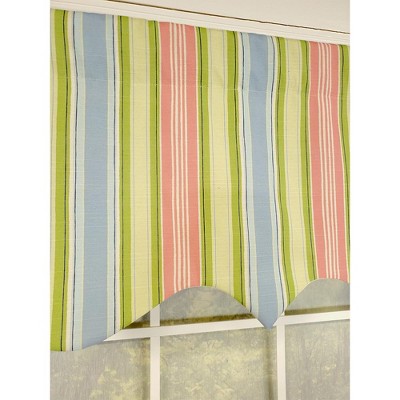 Multicolor Striped Cotton 50'' Window Valance
