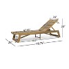 Okak 1PC/2PCS Acacia Wood Adjustable Chaise Lounge,Modern Outdoor Lounger with Slatted Design for Poolside,Backyard,Garden - 3 of 4