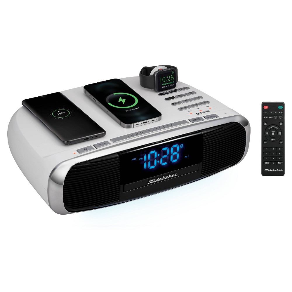 Studebaker SB5050W Workstation Hi-Fi Music System with FM Radio - White