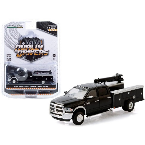 2018 Ram 3500 Laramie Dually Crane Truck Brilliant Black Dually Drivers Series 5 1 64 Diecast Model Car By Greenlight Target