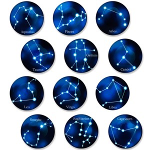 Wrapables Crystal Glass Magnets, Refrigerator Magnets for Office Whiteboards, Cabinets, Lockers (Set of 12), Constellations - 1 of 4