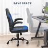 PU Leather Ergonomic Gaming Chair with Flip-up Armrest | FIRNEWST | Blue - image 3 of 3