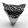 Slickblue Women's Stainless Steel Ring, Spiral Detail with Jet Epoxy, Polished No Plating, Sizes 5-10 - 4 of 4