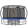 12FT Outdoor Kids Trampoline with Safety Enclosure Net, Ladder & Basketball Set, Pumpkin-Style Recreational Trampolines - ModernLuxe - 2 of 4