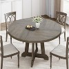 47 Inch Wood Round Dining Table for 4, Modern Kitchen Table, Farmhouse Dinner Table with Wooden Top and Sturty Legs Living Room (Grey) - 2 of 4