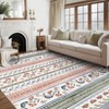 Floral Print Area Rugs Washable Boho Floor Cover with Non-Slip Backing - 4 of 4
