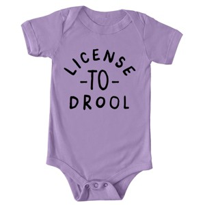 The Juniper Shop License To Drool Baby Short Sleeve Bodysuit - NB - Lavender - 1 of 4