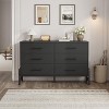 Acekool 52" Wide 6-Drawer Dresser - Robot Vacuum Accessible Storage, Black Finish for Bedroom Living Room Entryway - 3 of 4