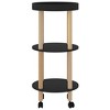 vidaXL 3-tier Trolley Black 15 in.x15 in.x32.3 in. Engineered Wood&Solid Wood Pine - 4 of 4