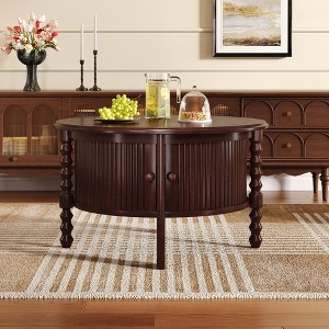 NicBex 30.3"Luxurious Vintage Coffee Table for Living Room,Mid-Century Modern Cocktail Table Accent Center Table with Sliding Doors,220lbs Max - 1 of 4