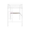 NicBex Twin Size Loft Bunk Bed with L-Shaped Desk, Modern Metal Bed Frame with Ladder and Guardrails for Bedroom - 4 of 4