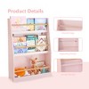 AENKYO 3-Tier Kids Bookshelf, Children's Bookcase with Open Front Display, Toddler Book Organizer - Pink/White/Khaki/Gray - 3 of 4