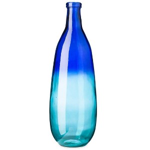 VivaTerra Blue Ombre Elongated Vase, Tall - Blue - 1 of 2