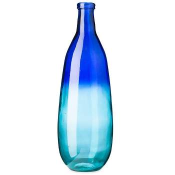 VivaTerra Blue Ombre Elongated Vase, Tall - Blue