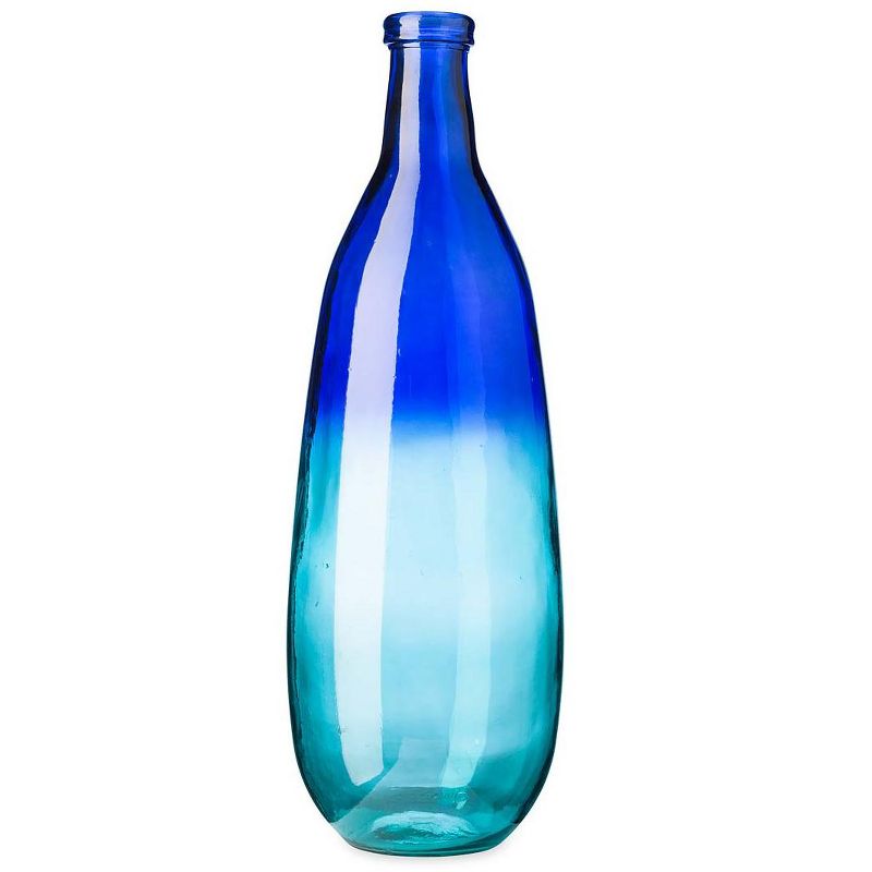 VivaTerra Blue Ombre Elongated Vase, Tall - Blue, 1 of 3