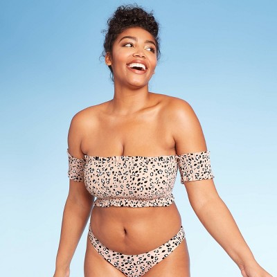 animal print bandeau bikini