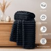 Cozy Soft Striped Fleece Blankets Decorative Plush Luxury Ribbed Warm Blanket for Couch, Sofa, Chair & Bed  - Lux Decor Collection - 3 of 4