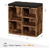 Small Shoe Storage Bench with 5 Cubbies, Padded Seat Cushion and Adjustable Shelves for Entryway or Bedroom - 2 of 4