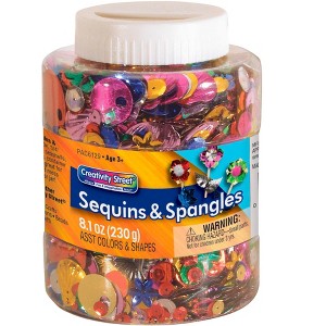 Creativity Street Sequins and Spangles Shaker Jar, Assorted Sizes and Colors, 8-4/5 Ounces - 1 of 3