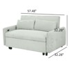 FONTOI Pull-out Sofa Bed, Convertible Sleeper, Loveseat Sofa with Two Throw Pillows and USB Ports for Living Room Home, Green, 57.48"*32.28"*32.28" - 3 of 4