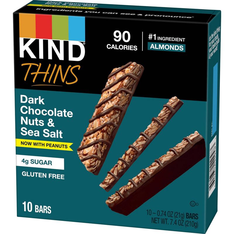 KIND Thins Dark Chocolate Nuts Sea Salt - 7.4oz/10ct, 5 of 7