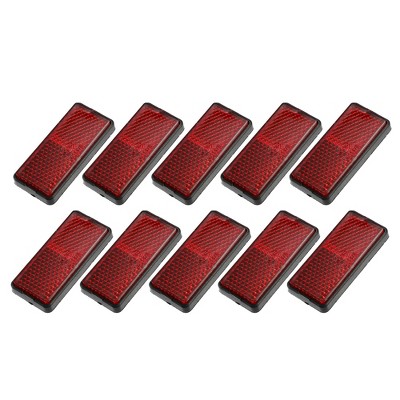 Unique Bargains Universal Self Adhesive Motorcycle Safety Spoke Reflectors 2.2"x0.98" Red 10 Pcs
