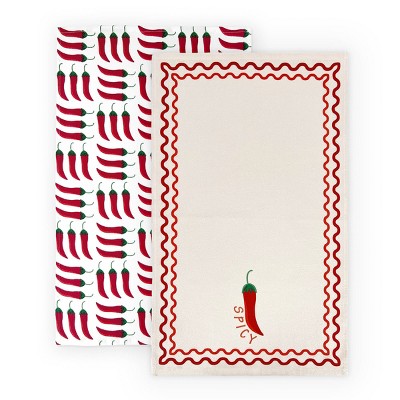 2pk Dishtowels Spicy and Allover Chili - Bullseye's Playground™