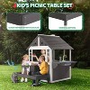JOYMOR Kids 3-8 Wooden Outdoor Playhouse Cottage with Sink & Picnic Table Gray&White - 4 of 4