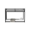 Bellemave Twin Over Twin Metal Bunk Beds for Kids/Adults,Heavy Duty Kids Floor Bunk Bed Noise Reduced Structure,Black - 3 of 4