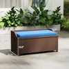 Aghana Digitals Blue Cushioned Outdoor PE Rattan Storage Bench with Aluminum Frame, 660 lbs - 2 of 4