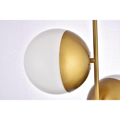 Eclipse 3-Light Brass Pendant with Frosted Glass Shades