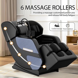Massage Chair 0 Gravity With 5 Preset Modes Can Choose, Full-Body Massage Chair With 6 Fixed Rollers, Retractable Footrest Chair-Cuddlewood - 1 of 4