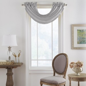 Elrene Versailles Faux Silk Waterfall Window Valance - 52" x 36"- Elrene Home Fashions - 1 of 4