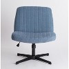 DOMETOUR Cross-Legged Chair Armless Swivel Home Office Chair No Wheels - 2 of 4