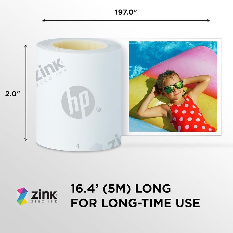 HP Sprocket Panorama 16.4' (5 Meter) Zink Paper Roll, Sticky Backed Photo Paper Roll, 3 of 8