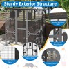Jojoka 70 Inch Large Walk-in Outdoor Catio Cat Enclosure with Window Access, Roof, Resting Boxes, Hammock, Scratching Post, Grey - 4 of 4