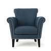 31" Fabric Club Chair with Nailhead Trim, Rolled Armrests, and Birch Wood Legs for Living Room - 2 of 4