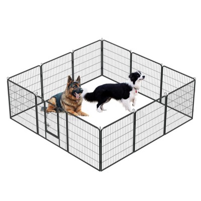 FURNIinspire Pet Crates and Houses Secure Portable Pet Fence, Pet Exercise Pen for Outdoor, for Outdoor Adventures Home Use, Black, 32"*32"*32"