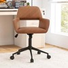 Costway Leathaire Home Office Chair with Ergonomic Backrest Padded Armrests Casters - 4 of 4