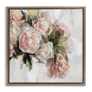 Stupell Industries Elegant Pink Roses Arrangement Floating Frame Canvas Art - 1 of 4