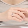 Guili Gold-Plated Sterling Silver Ring with Circular Clear CZ, a striking masterpiece of brilliance and charm, in Gold or Rose Gold, sizes 6-8. - 3 of 4