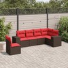 vidaXL Patio Sofa Set Black PE Rattan, Powder-Coated Steel Standard - Brown Without Table - 2 of 4