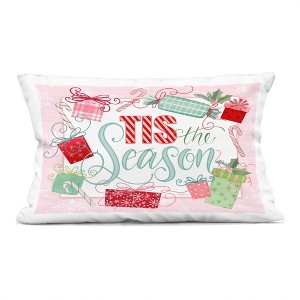 Stupell Industries Pastel Pink Tis The Season Indoor Pillow, 14 x 20 - 1 of 3